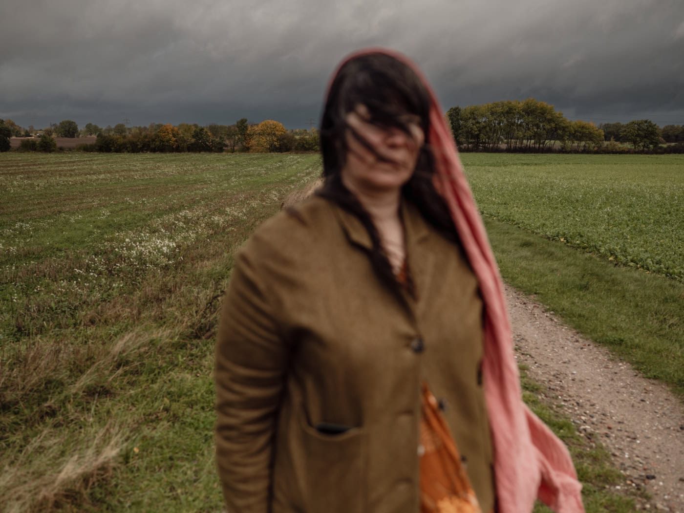Self-portrait on a farm track