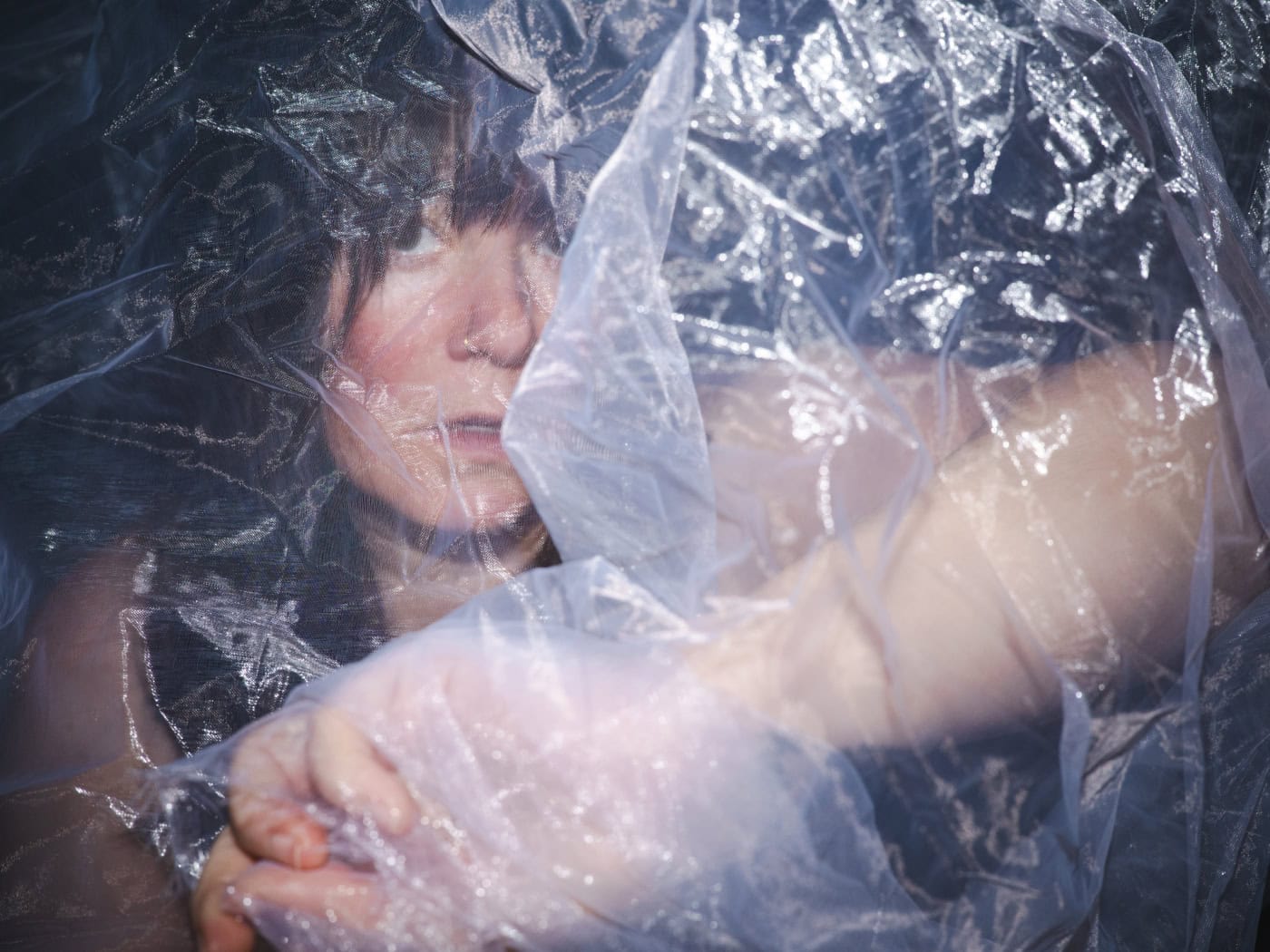 Self-portrait with a tarpaulin