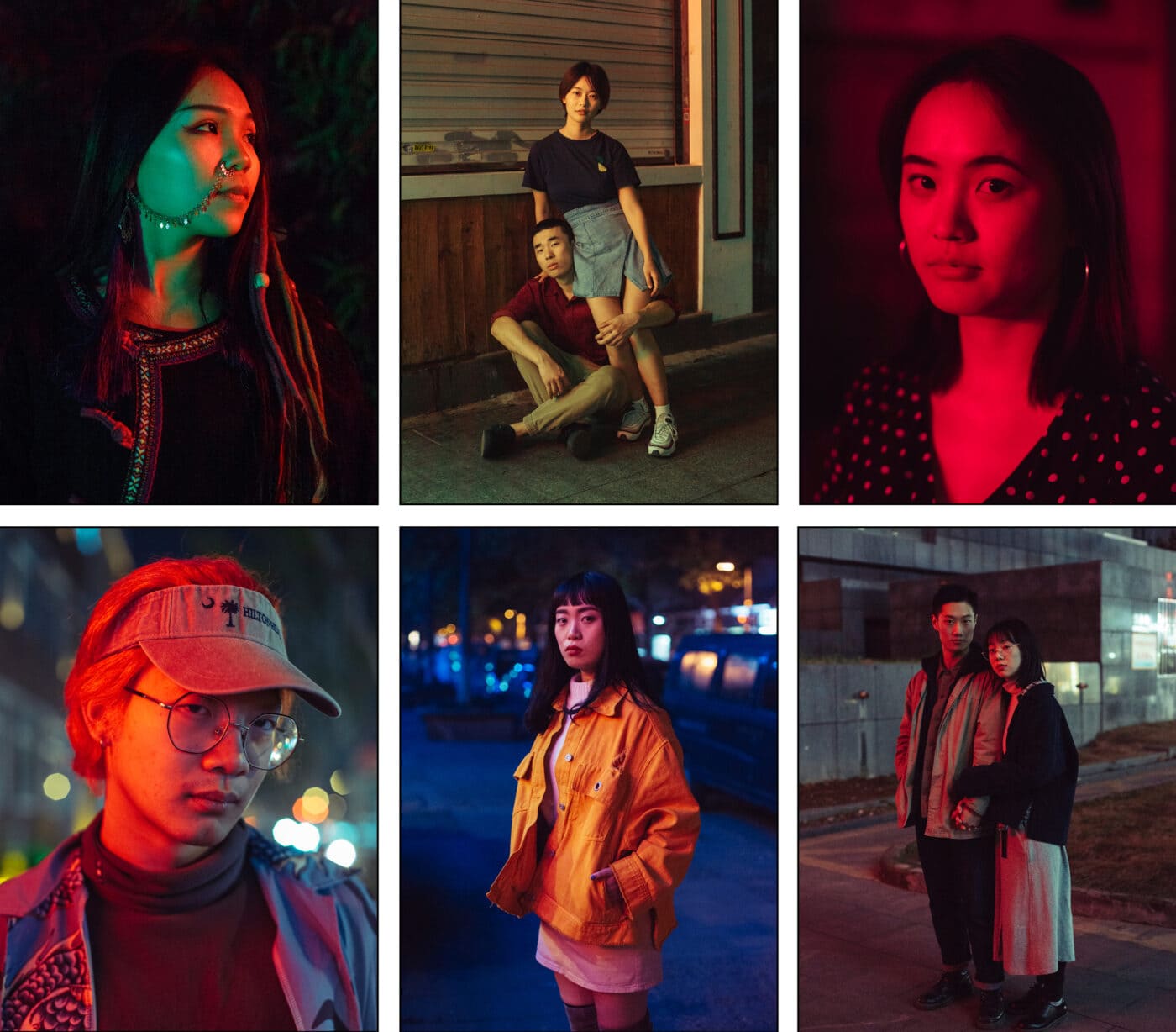 Photo series by Andy Happel with young people in China in reddish light.