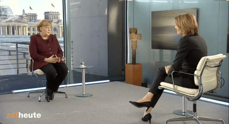 Politiker*innen im Interview: Ehemalige Kanzlerin und CDU-Politkerin Angela Merkel im Interview mit Marietta Slomka